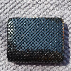Vintage Black Metallic Mesh Wallet Clutch